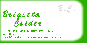 brigitta csider business card